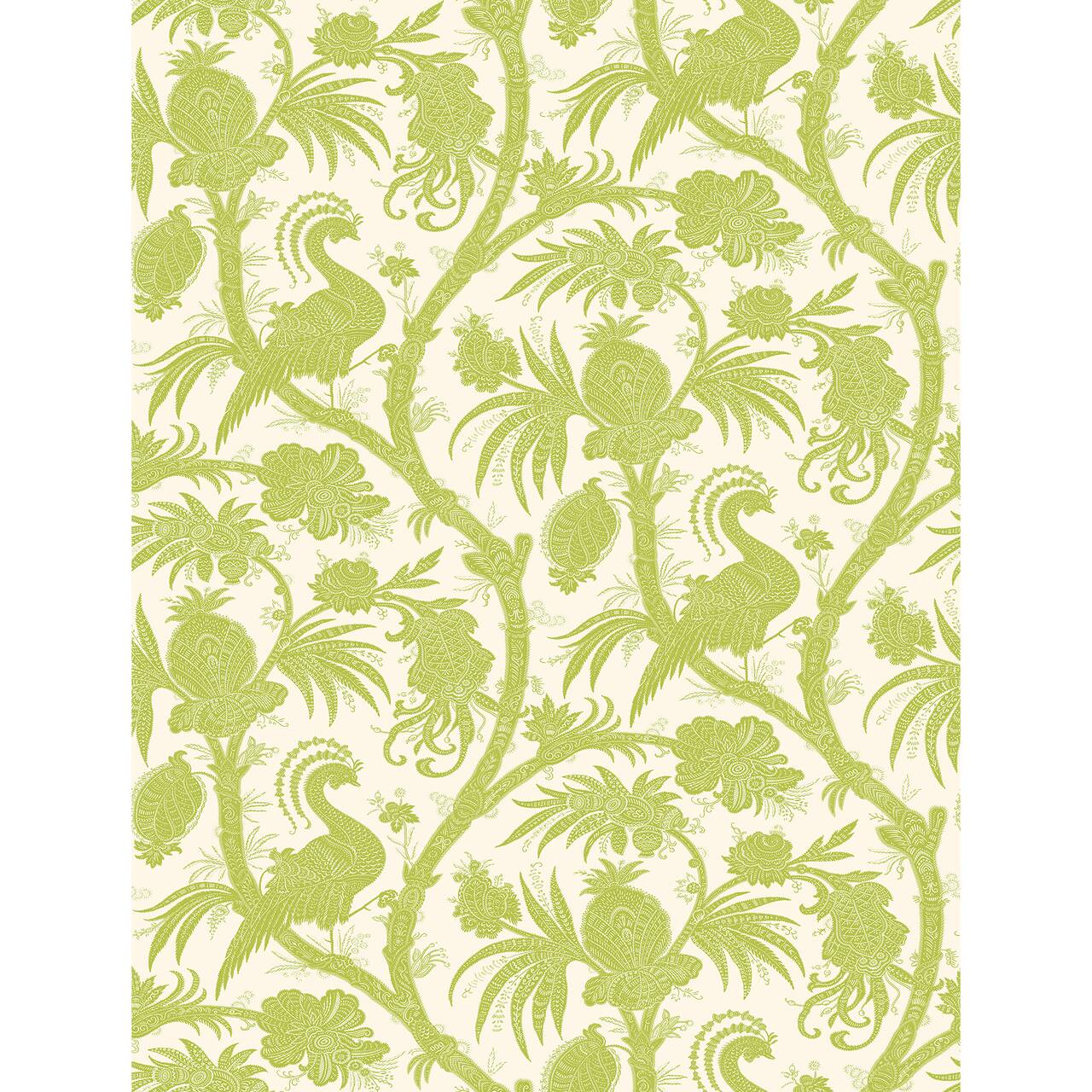 Scalamandre Pear Balinese Peacock Peel & Stick Wallpaper